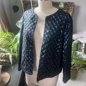 Topshop Open Front Sequined Jacket